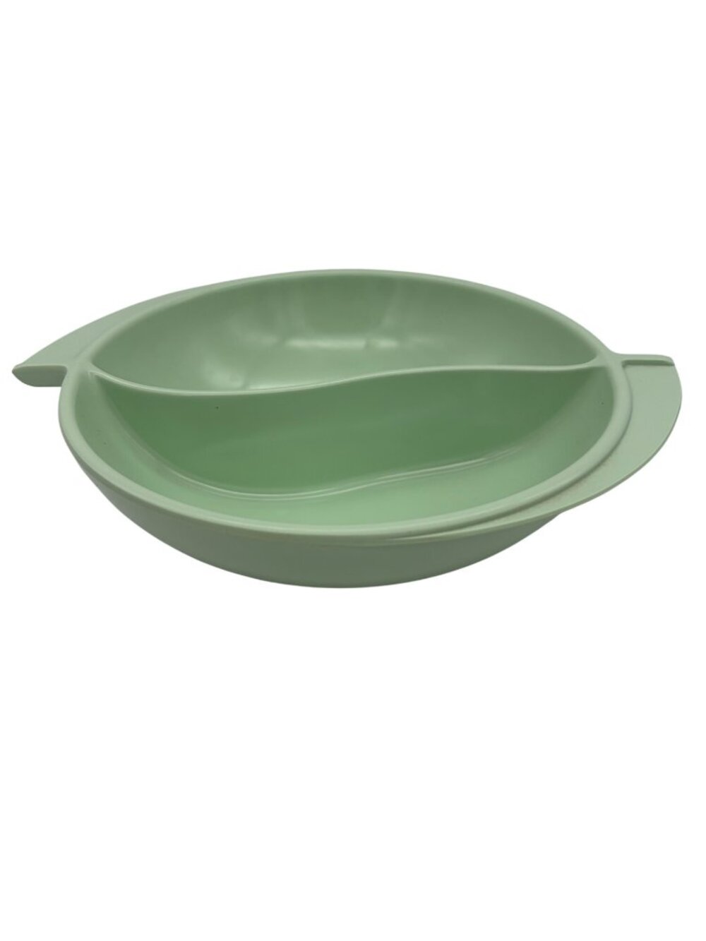 Vintage Boonton Melmac Mint Green Divided Serving Bowl #605-10 USA MCM 10 Inch - Picture 4 of 7
